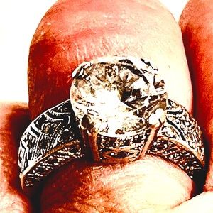 White Gold over Sterling Silver 3K moseonite ring 7 LQQK  at the stance❣️HPP